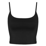 Crop Top Negru cu Bretele pentru Femei - Mărime Unică, CMCLASS