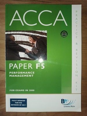 Acca paper F5 performance management for exams in 2008 foto