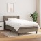 vidaXL Pat box spring cu saltea, gri taupe, 100x200 cm, textil 3129853