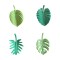 Set 4 Magneti de Frigider, Cyrax, Model Frunze, din ABS si Magnet, Verde