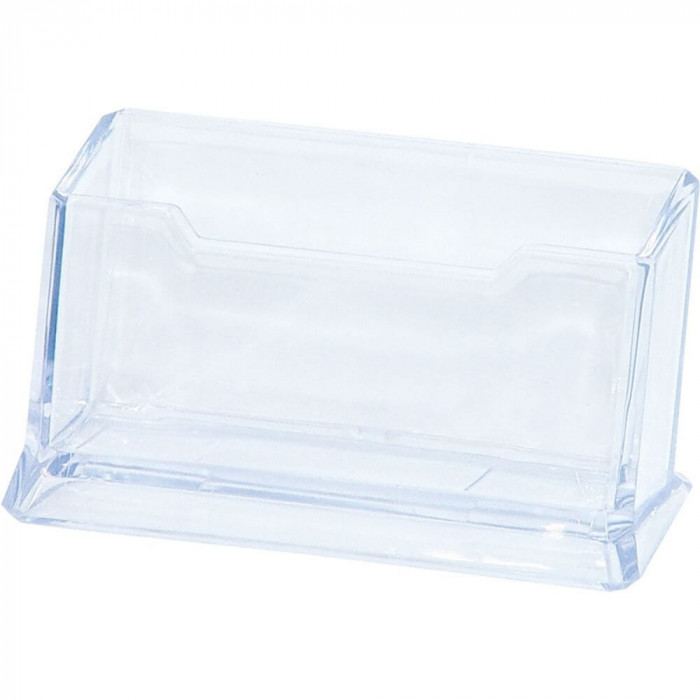 Dispenser de Birou pentru Carti de Vizita DONAU, 110x45x55 mm, Transparent, Dispensere pentru Carti de Vizita, Suporturi pentru Carti de Vizita, Supor