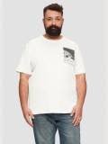 Tricou barbati big sizes din bumbac cu imprimeu abstract, croiala Regular Fit,, 2XL