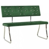 Cumpara ieftin Bancă, verde &icirc;nchis, 110 cm, catifea