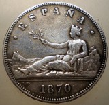 F.599 SPANIA 5 PESETAS 1870 SN M ARGINT