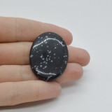 Cabochon obsidian fulg de nea 38x27x5mm c20, Stonemania Bijou