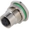 Conector M12 BULGIN 4 pini mamă 250V IP67 PXMBNI12RPF04DPCPG9 THT D-Ethernet
