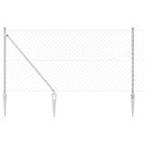 VidaXL Gard din plasă de lanț cu 13 st&acirc;lpi cu v&acirc;rf 1.2 x 25 m Oțel galvanizat