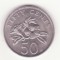 Singapore 50 Cents 1989 - ribbon upwards