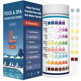 Benzi de testare pentru piscină 7 &icirc;n 1, pachet cu 100 bucăți pentru piscină și spa &ndash; 100 benzi