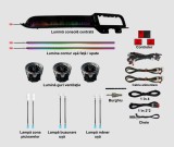 Lumini ambientale dedicate Ford Mustang 6 2015-2023, RGB Acrilice 12 in 1 Dinamice cu efect symphony, Control din Aplicatie Bluetooth Buton