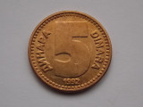 5 DINARA 1992 IUGOSLAVIA, Europa