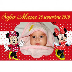 Marturii botez magneti Handmade by Diana Puiu Minnie Mouse MDFM 19 foto