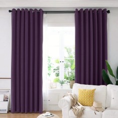 Draperie din catifea blackout cu inele crom, Madison, 150x230 cm, densitate 700 g/ml, Thamarind, 1 buc