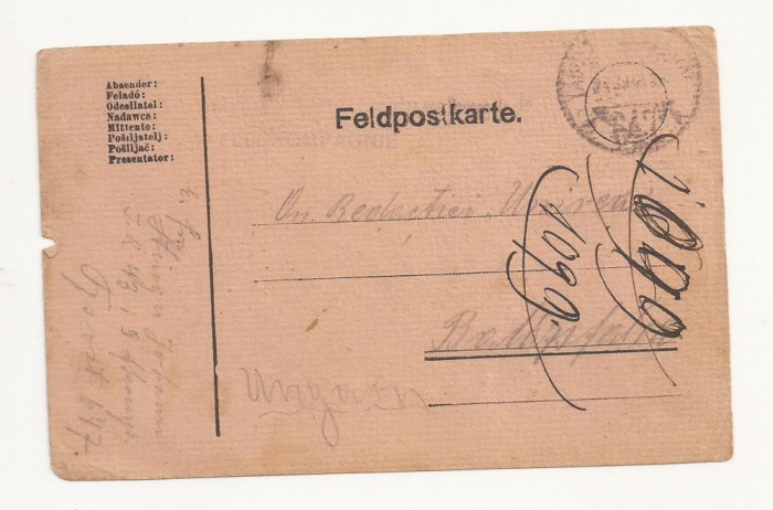 D2 Carte Postala Militara k.u.k. Imperiul Austro-Ungar, circulata