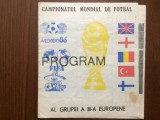 program fotbal al grupei a III -a europene romania anglia turcia irlanda finlanda campionatul mondial de fotbal mexico 1986 pliant fan sport