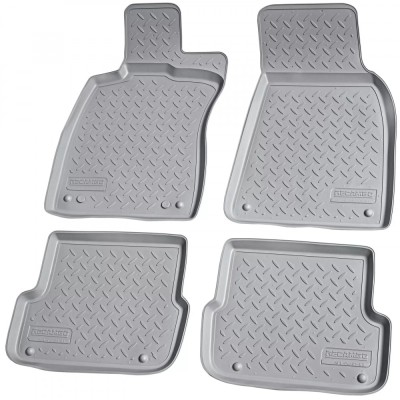 Set de 4 covorase gri cauciuc 3D stil tavita premium pentru Audi A6 C6 Sedan, Allroad, Avant/Break 2004-2011 foto