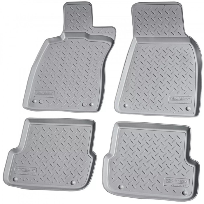 Set de 4 covorase gri cauciuc 3D stil tavita premium pentru Audi A6 C6 Sedan, Allroad, Avant/Break 2004-2011