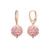 Cercei Diva din cuarț roz