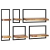 VidaXL Set rafturi de perete 5 piese, lemn masiv de acacia și oțel 246014