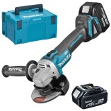 Makita DGA506RTJ - Polizor unghiular cu 2 acumulatori Li-Ion 18 V 5 Ah 125 mm valiza speciala