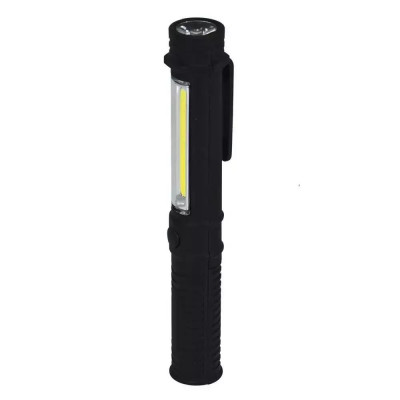 Lanterna 1.5w cob led + 1wled, pen, cu baterii foto