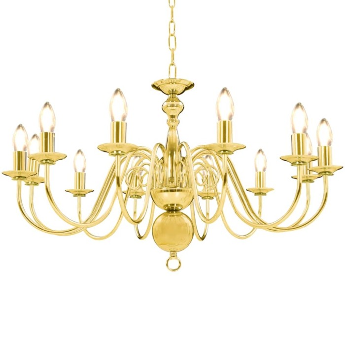 Candelabru, auriu, 12 becuri E14