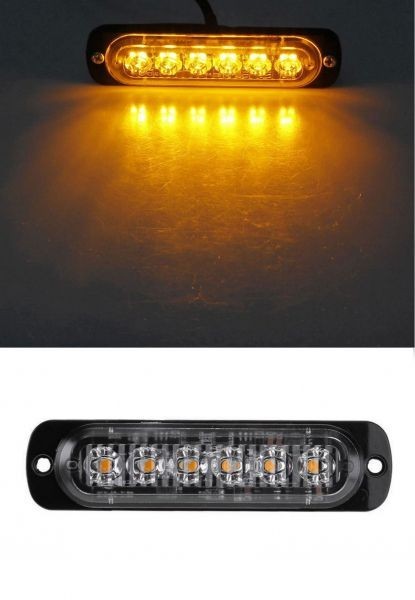 6 Led 12v 24v Lumina de intermitenta stroboscopica subtire