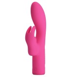 Vibrator Iepuras Elivia, 10 Moduri Vibratii, USB Magnetic, Roz, 17.2 cm