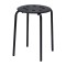 Taburet, 32 x 45 cm, plastic, structura otel, maxim 100 kg, Negru