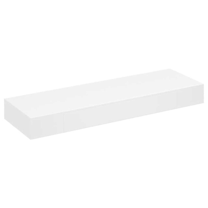 Raft de perete suspendat, 1 sertar, depozitare carti/DVD, alb, MDF