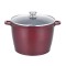 Oala tip tuci FOXMAG24, cu capac, din aluminiu, invelis ceramica marmorata, 7.15 l