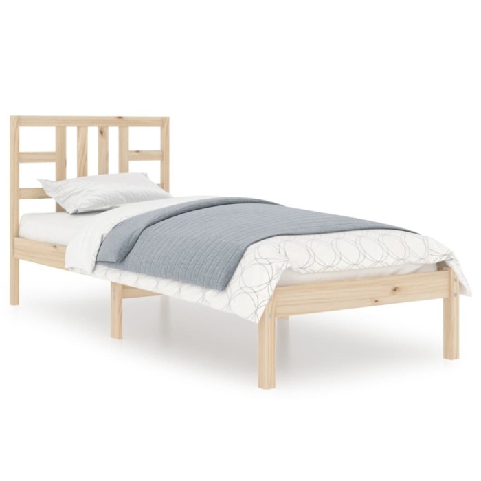 Cadru de pat mic single, 75x190 cm, lemn masiv
