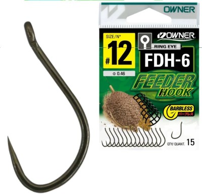 Carlige Owner FDH-6 Barbless Picket Hook Brown, Nr.10, 14buc/pac foto