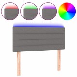 Cumpara ieftin Tablie de pat cu LED, gri inchis, 100x5x78/88 cm, textil