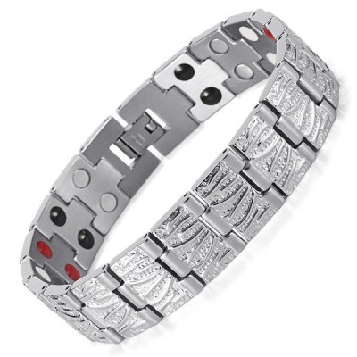 Bratara magnetica din otel inoxidabil, silver, model SY116 foto