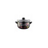 Oala cu capac din sticla, inox, emailata, neagra,22cm-5.3l, FLorina