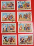 FUJEIRA, STAȚII - 8 VALORI CU URME DE ȘARNIERĂ
