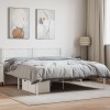 Gossi cadru de pat metalic cu tablie, alb, 135x190 cm