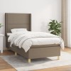 VidaXL Pat box spring cu saltea, gri taupe, 90x200 cm, textil 3131885