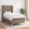 vidaXL Pat box spring cu saltea, gri taupe, 90x200 cm, textil 3131885