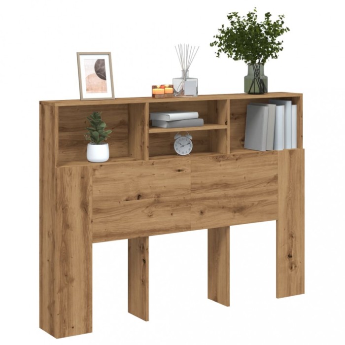 Gossi tablie de pat cu dulap, stejar artizanal , 140x19x103,5 cm