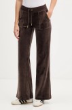 Juicy Couture pantaloni de trening din velur culoarea maro, uni, JCSEBJ001G.193