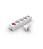 Prelungitor Zelux cu 4 prize, lungime cablu 1 metri, cu intrerupator, alb, 4x16A