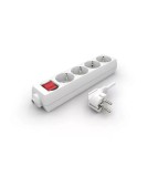 Prelungitor Zelux cu 4 prize, lungime cablu 1 metri, cu intrerupator, alb, 4x16A