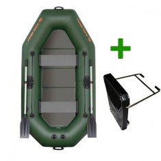 Barca Kolibri K-260TP verde - podea solida + suport motor foto