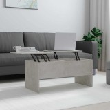 VidaXL Măsuță de cafea, gri beton, 102x50,5x46,5 cm, lemn prelucrat