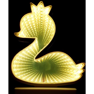 Decoratiune luminoasa cu baterii/usb model ratusca alb cald 17 cm foto