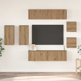 Set comodă TV cu raft 8 pcs stejar artizanal 30.5 x 30 x 60 cm