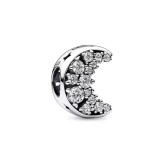 Cumpara ieftin Charm/talisman argint 925, JW1158, model semiluna, placat cu rodiu, DELIS