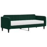 Cumpara ieftin Pat de zi cu saltea, verde inchis, 80x200 cm, catifea